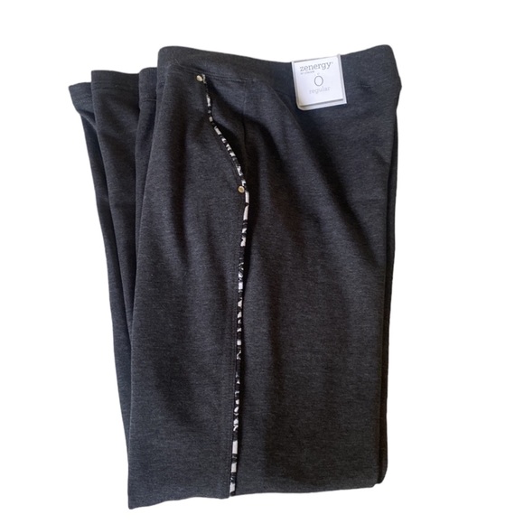 Chico’s Zenergy Knit Collection Animal Trim Set Charcoal Size 0 - Picture 3 of 10